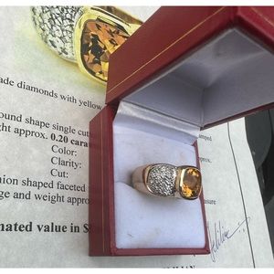 14k yellow gold 3.50 Ct citrine ring - size 6.25
